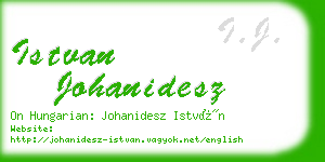 istvan johanidesz business card